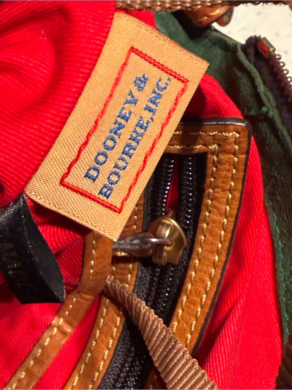 Dooney & Bourke Florentine Cognac Leather Structured Satchel - Picture 9 of 10